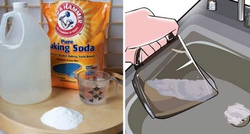 Thông cầu nghẹt chỉ cần baking soda, muối và giấm trắng
