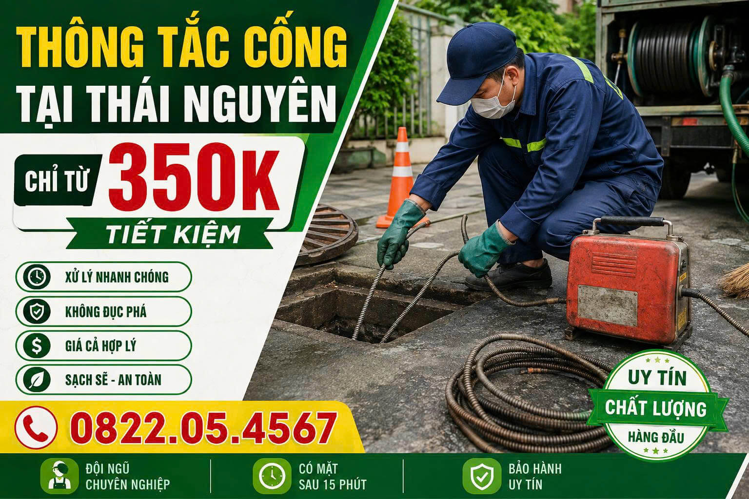 Thông Tắc Cống Tại Thái Nguyên 350K