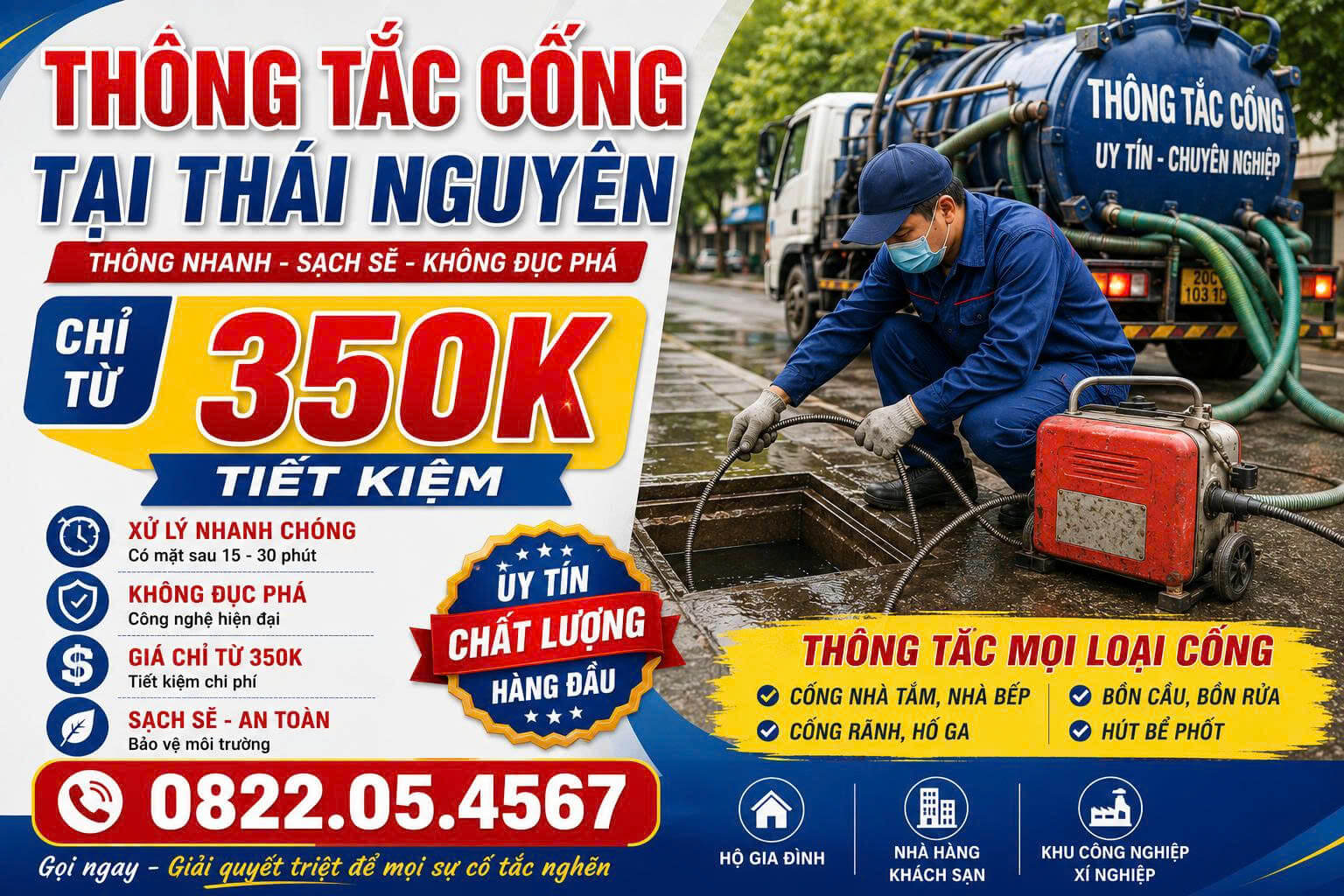Thông Tắc Cống ở Thái Nguyên