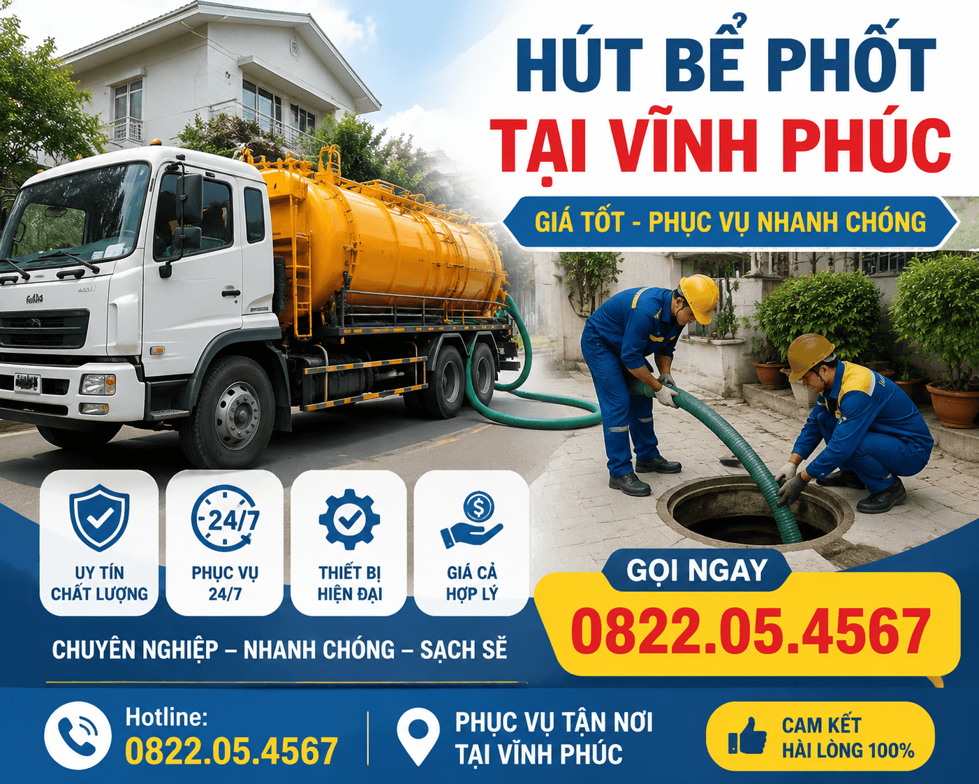 Hút Bể Phốt Tại Vĩnh Phúc Giá Tốt