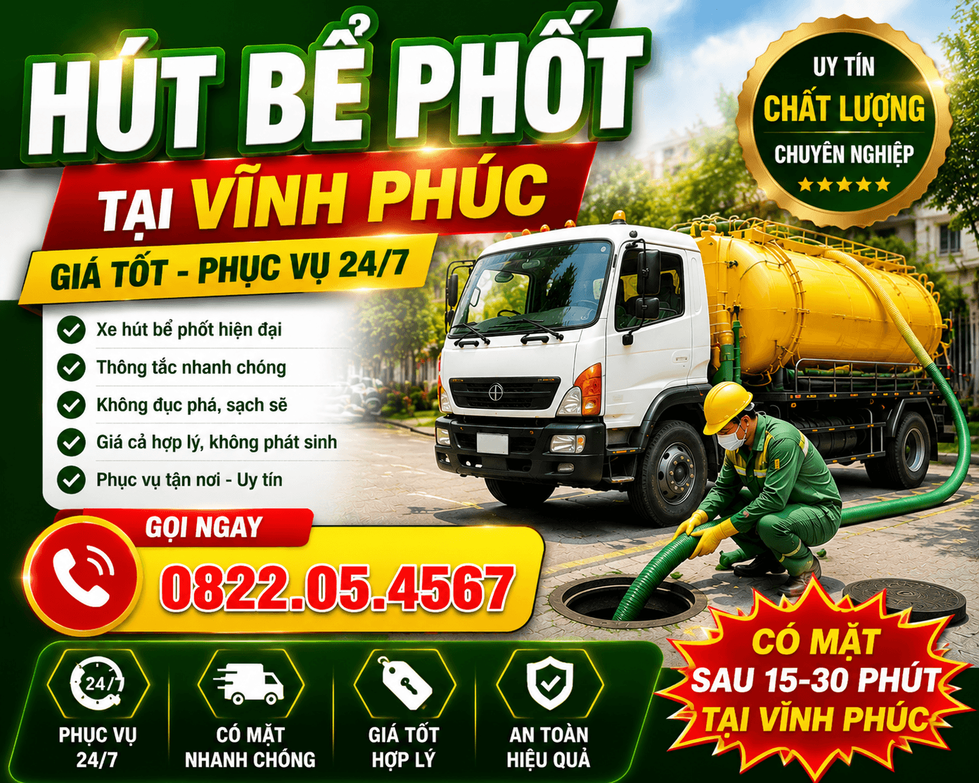 Hút Bể Phốt Tại Vĩnh Phúc Uy Tín