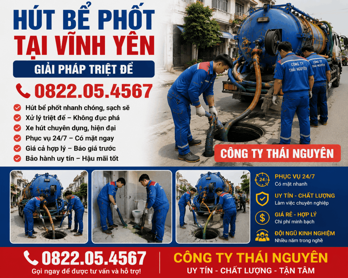 Hút Bể Phốt Thông Tắc Thái Nguyên