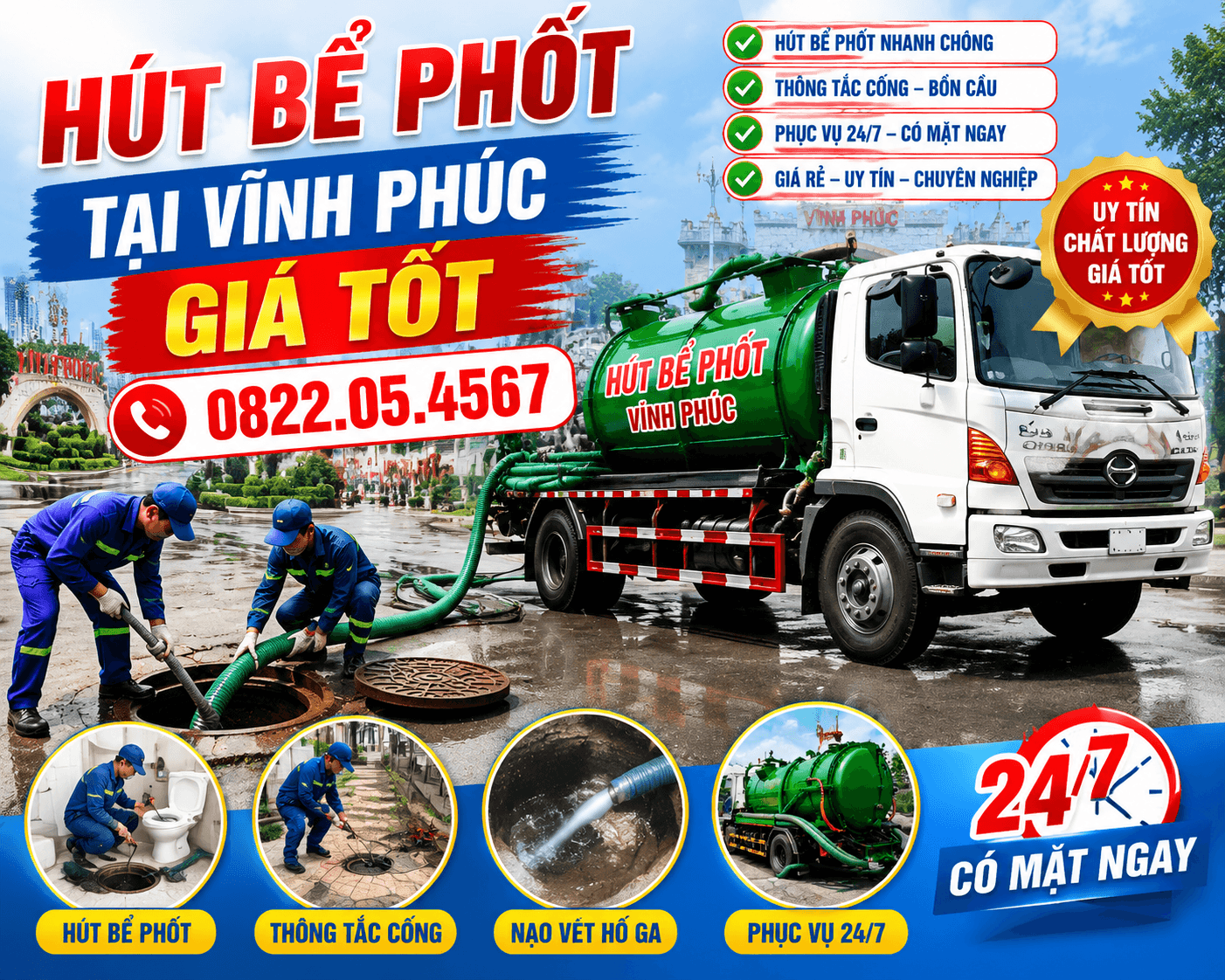 Hút Bể Phốt Vĩnh Phúc