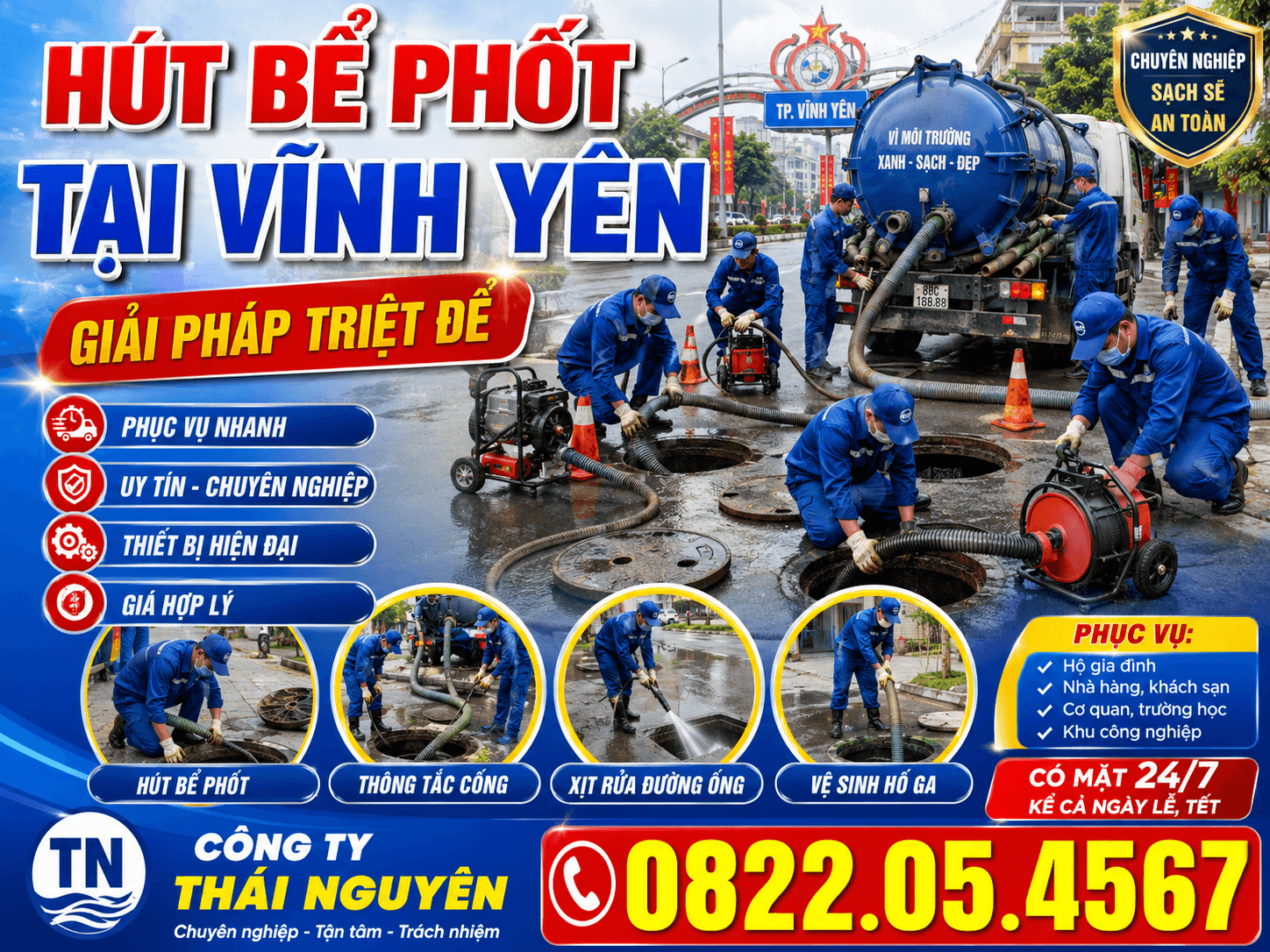 Hút Bể Phốt Vĩnh Yên