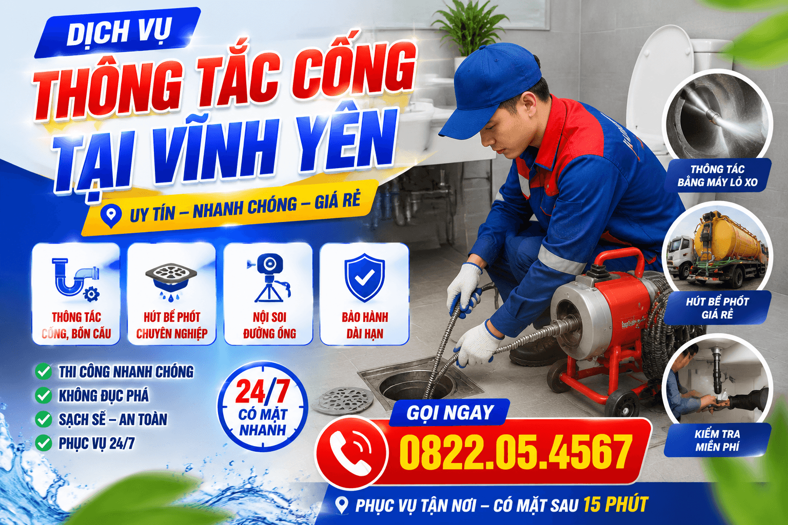 Thông Tắc Cống Chỉ 50k Tại Vĩnh Yên