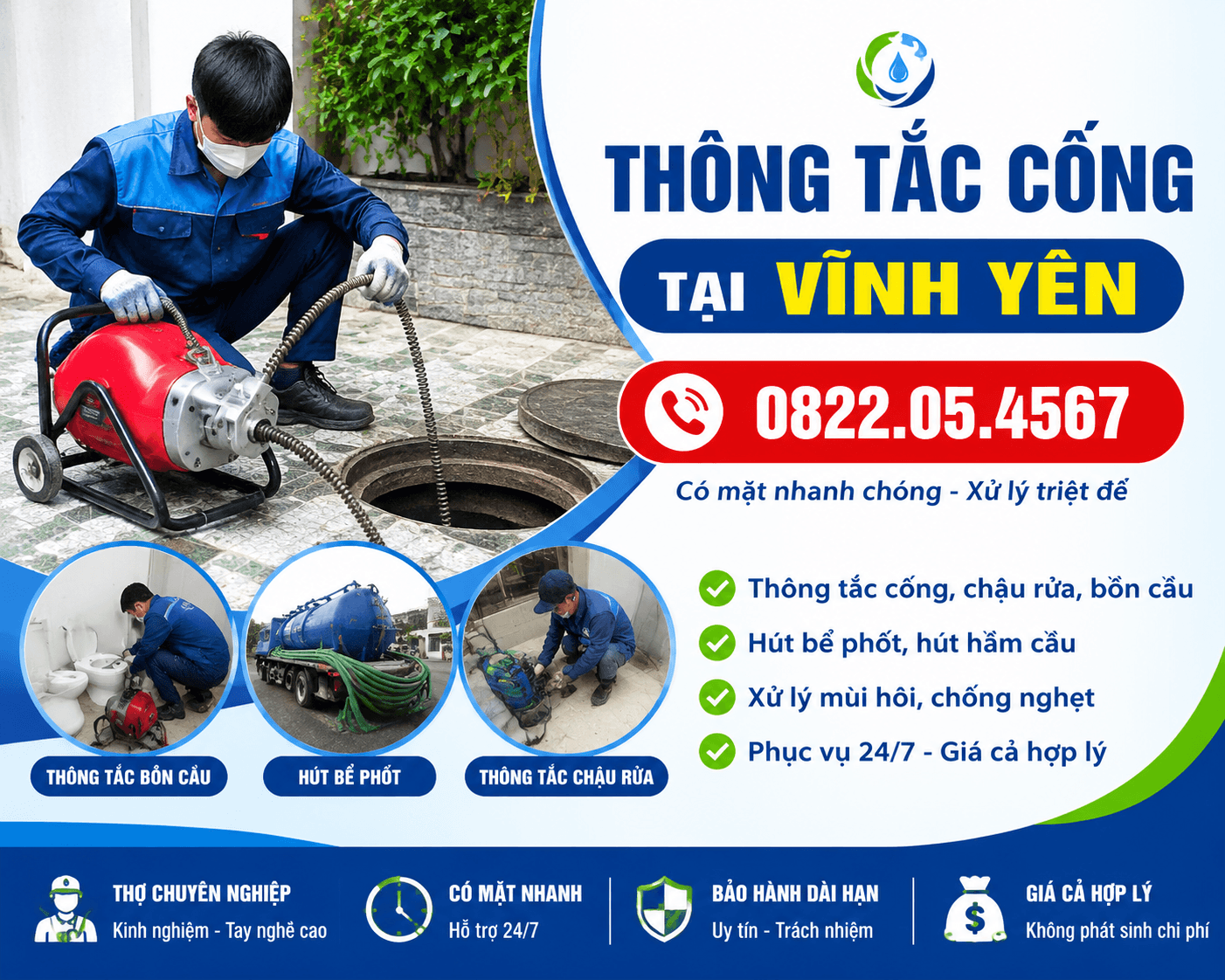 Thông Tắc Cống Thật Thà Tại Vĩnh Yên