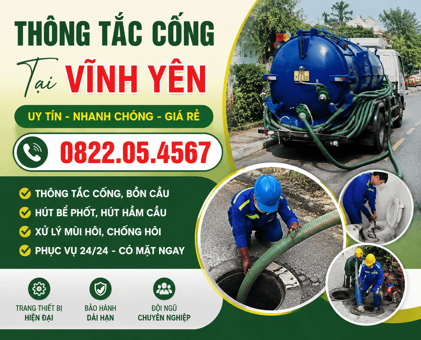 Thông Tắc Cống Uy Tín Tại Vĩnh Yên