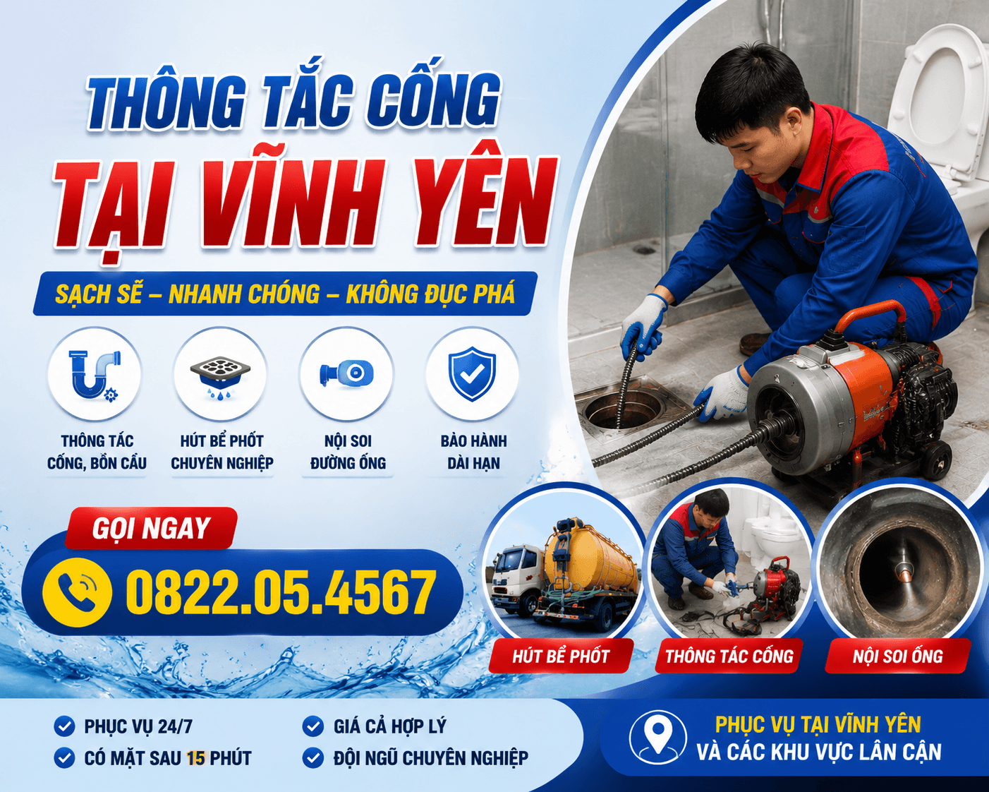 Thông Tắc Cống ở Tại Vĩnh Yên