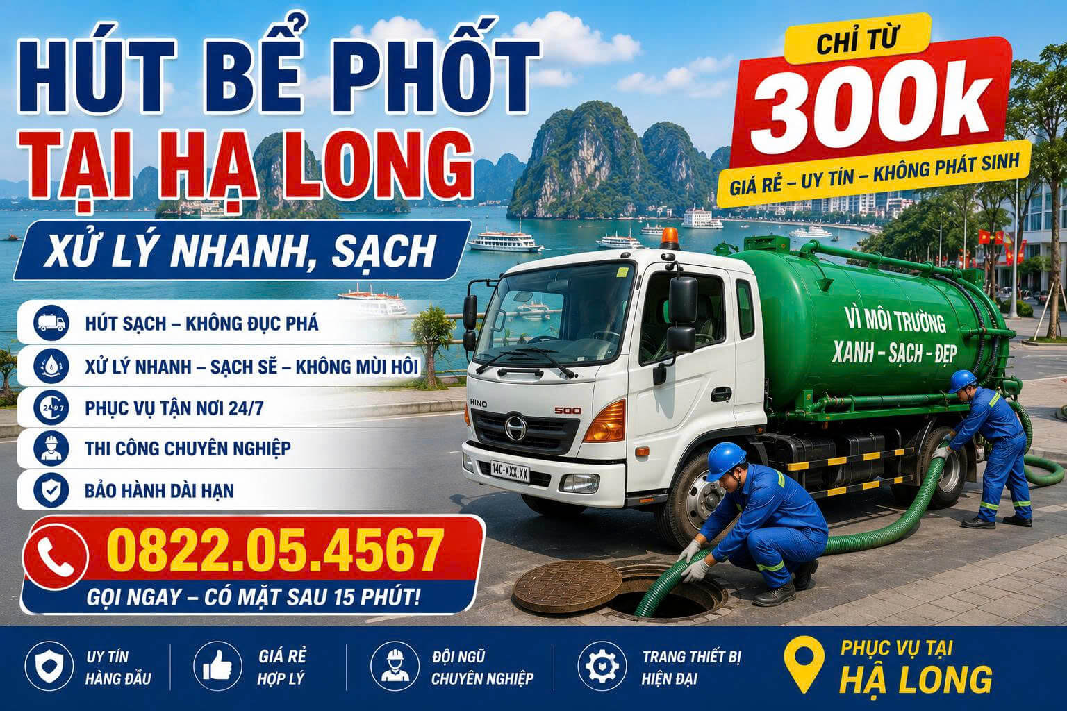 Hút Bể Phốt Tại Hạ Long Xử Lý Nhanh